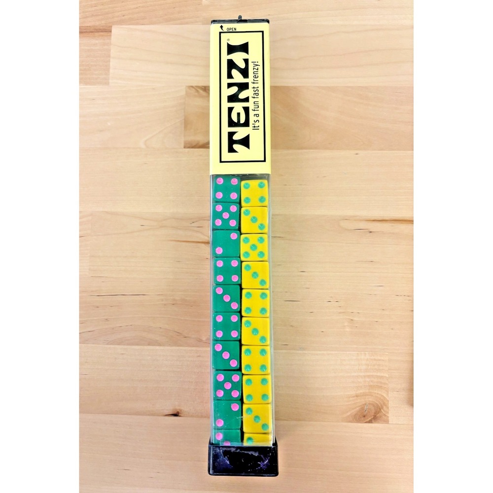 TENZI Dice Game 4 Colors Yellow Green Pink Teal Fast Frenz Family Party Set NEW